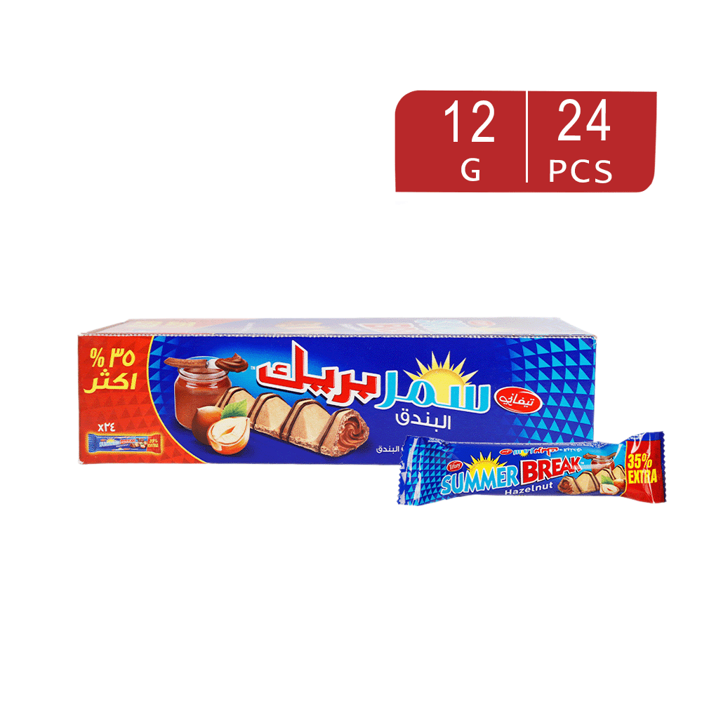 سمركرتون ويفر بشوكولاتة بريك بالبندق عدد 24 قطعة - 12 جم