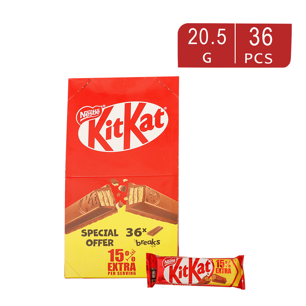 باكت ويفر كيت كات من نستله إصبعين - 36 قطعة × 20.5 جرام