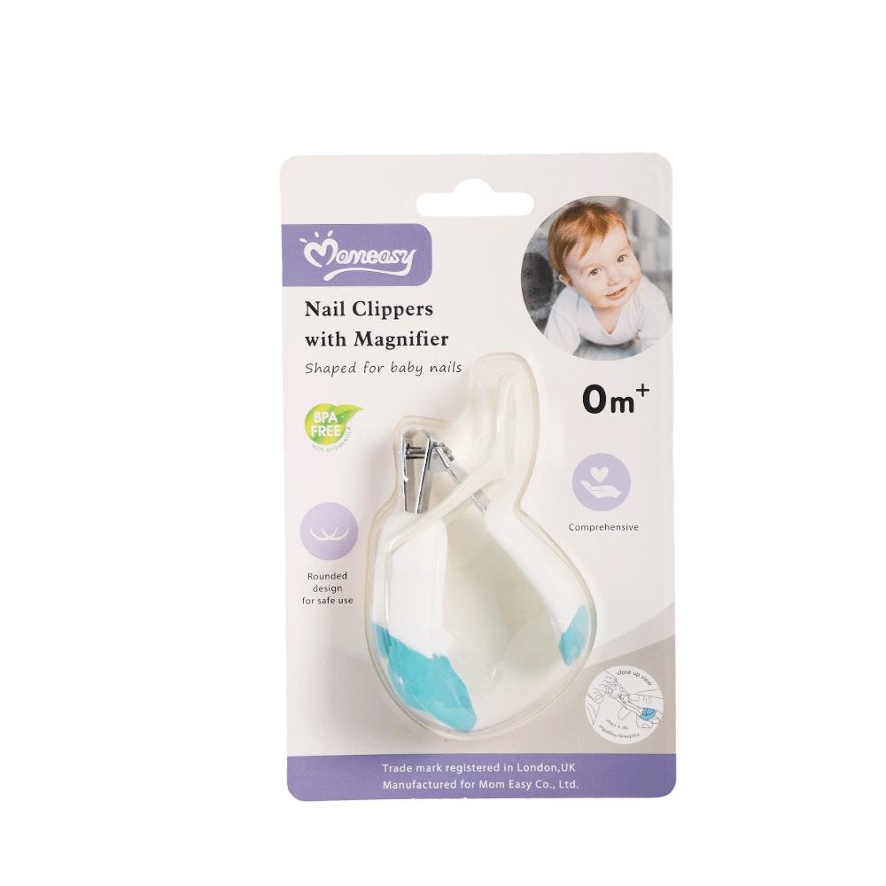 مقص أظافر موم إيزي للأطفال مع عدسة مكبرة-blue